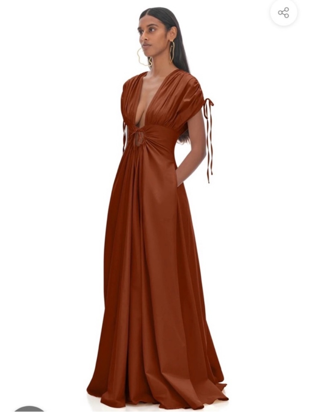Andrea Iyamah Xena Dress Burnt Orange Size Medium (US 8-10) Cotton Maxi Dress - Picture 16 of 16